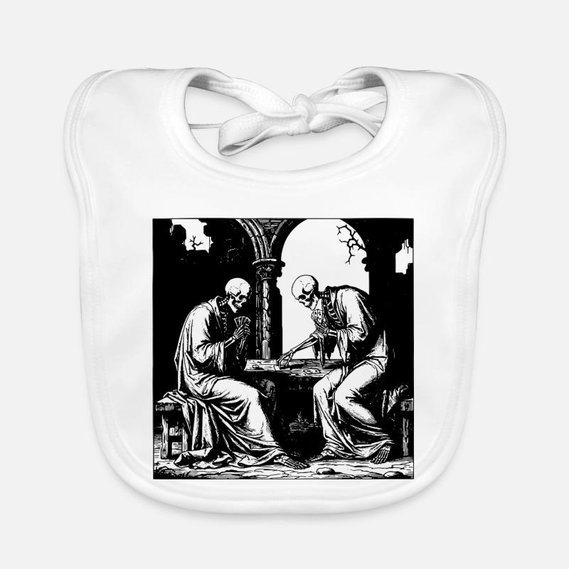 Skeletons play cards Organic Baby Bibs