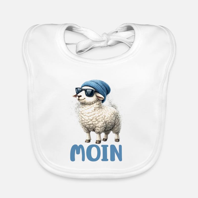 Moin Schaf mit Sonnenbrille Baby Bio-Lätzchen