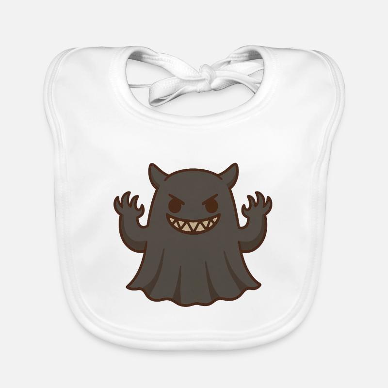 Kawaii monster with a mischievous smile Organic Baby Bibs