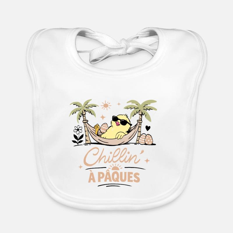 Easter Chick - Organic Baby Bibs - white
