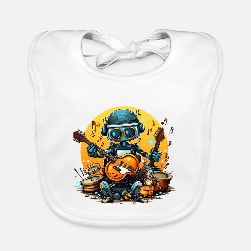 Guitariste robot dans un jam de groupe Bavoir bio Bébé