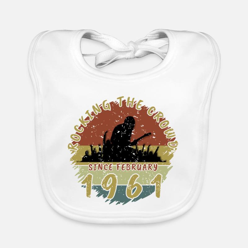 65th Birthday Rocking the crowd GIT 02/1961 Organic Baby Bibs