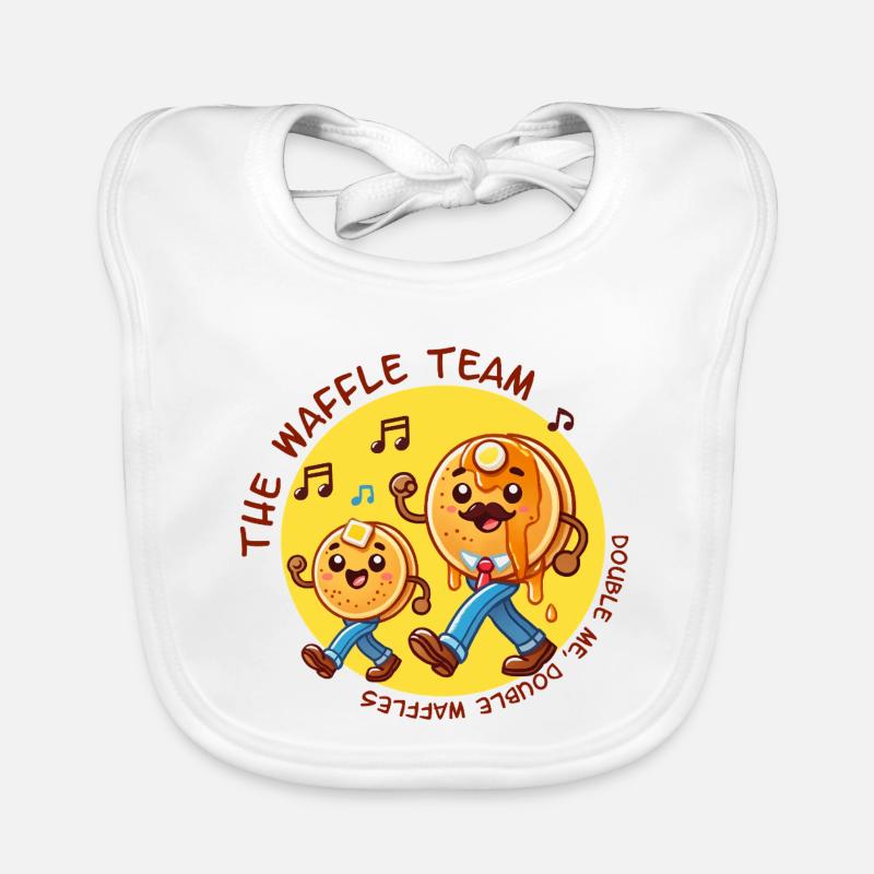 Team Waffle - Baby Bio-Lätzchen - Weiß