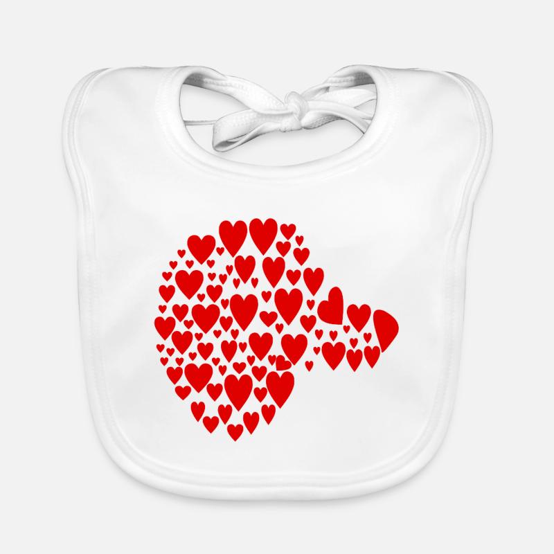 Dackel Hunde - Kopf Herz Baby Bio-Lätzchen