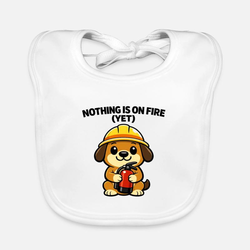 Construction site doggy: Nothing burns (yet) Organic Baby Bibs