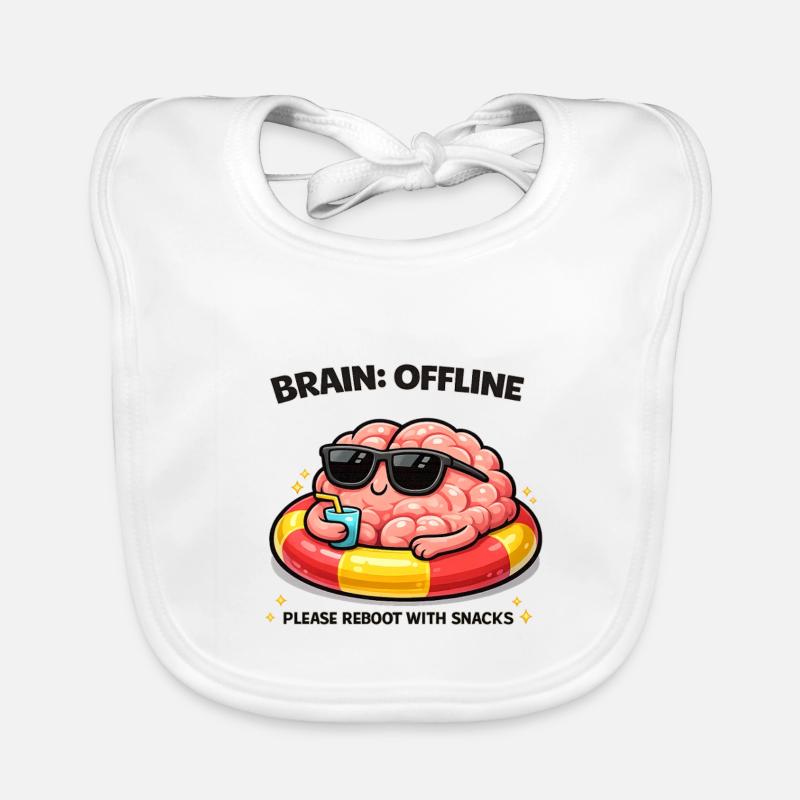 Brain Offline Snack Reboot Organic Baby Bibs
