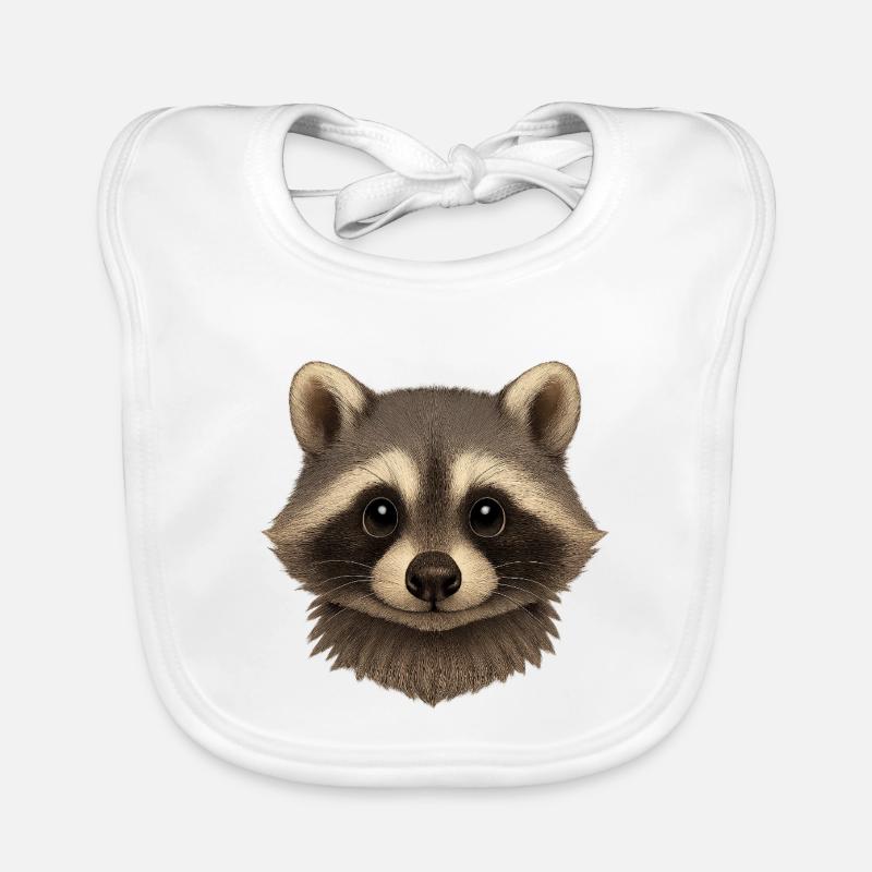 Waschbär Kopf Tierkopf niedlich Baby Bio-Lätzchen