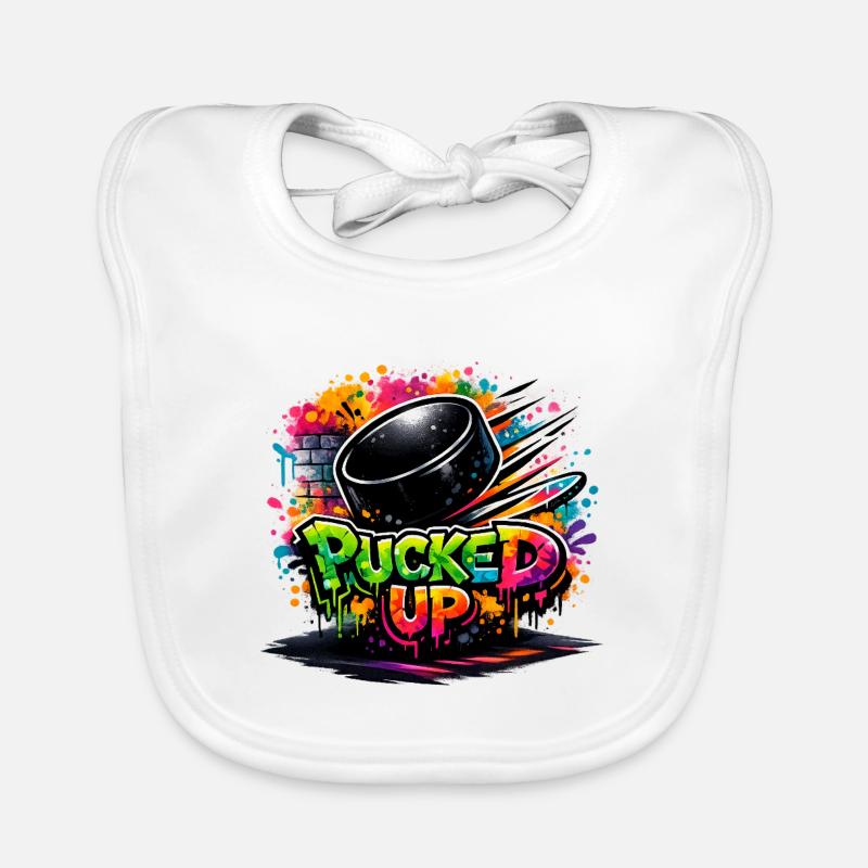 Pucked Up Graffiti Puck Organic Baby Bibs