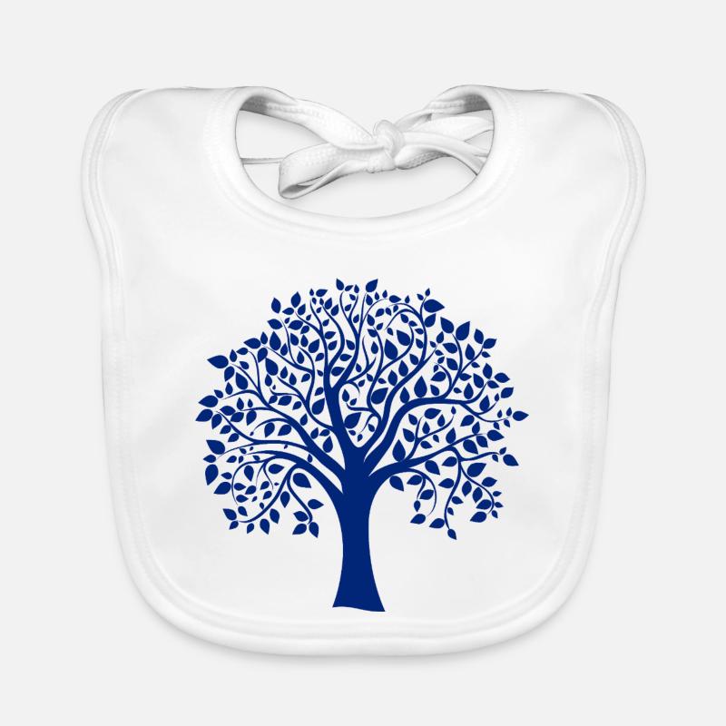 Basis-Blau-Jumbo-Baum-Print-Silhouette Baby Bio-Lätzchen