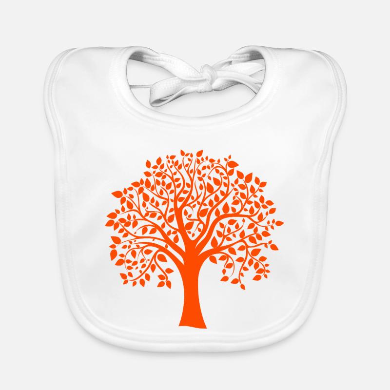 Silhouette base orange imprimée Jumbo Tree Bavoir bio Bébé