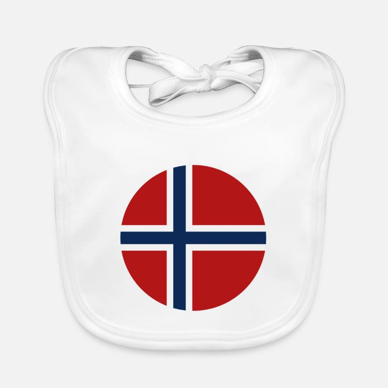 Drapeau rond norvégien Bavoir bio Bébé