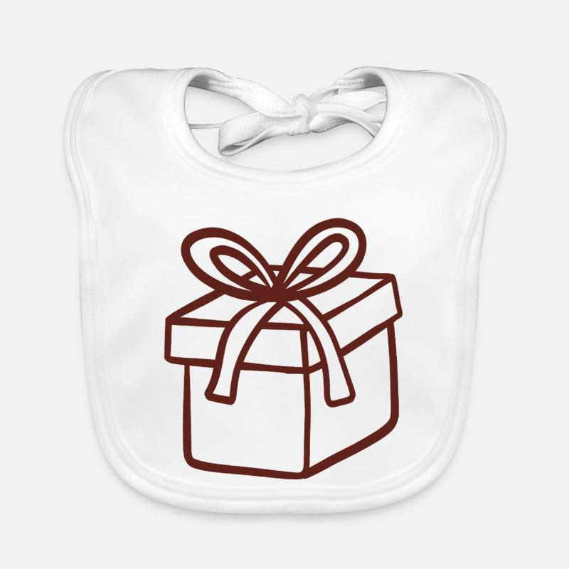 Rustic Hand-Drawn Gift Box Organic Baby Bibs