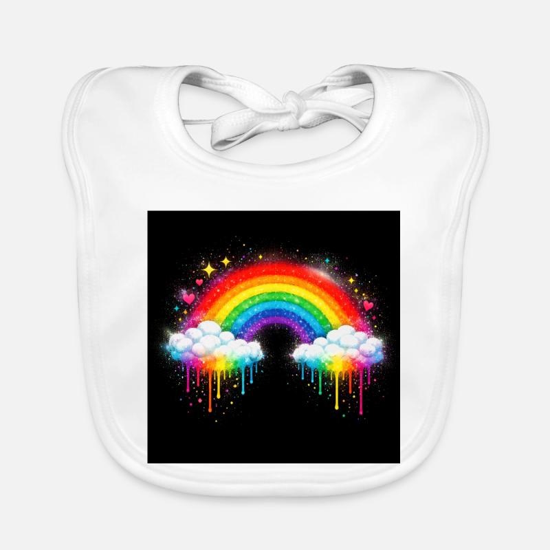 Regenbogenwolke Graffiti-Drop Baby Bio-Lätzchen