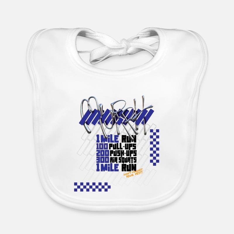 Graphisme de la version sombre de Murph Hero WOD Cross Training Bavoir bio Bébé