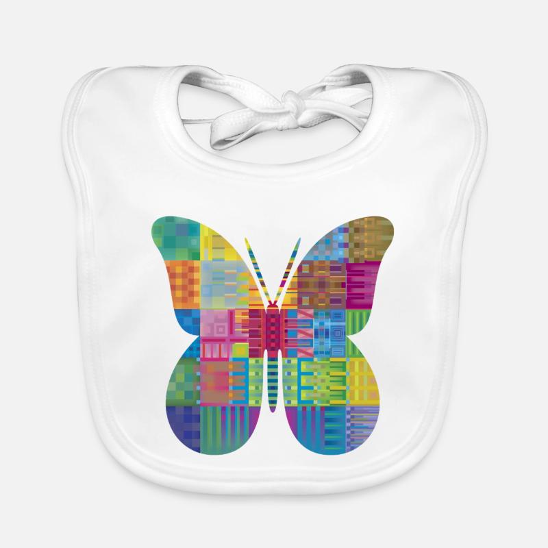 Papillon coloré en patchwork Bavoir bio Bébé