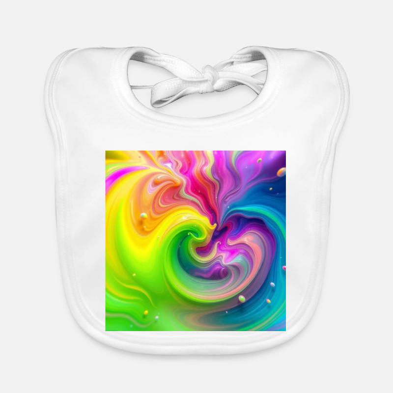 Farbwirbel Neon Regenbogen Baby Bio-Lätzchen