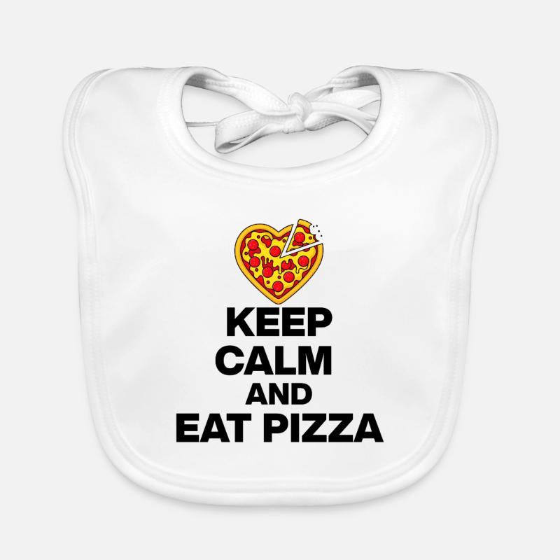 RESTE CALME ET MANGE DE LA PIZZA, CADEAU 🍕 DE TOXICOMANE DE PIZZA Bavoir bio Bébé