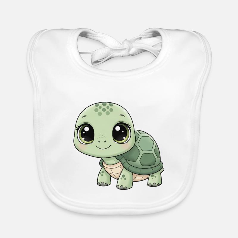 Mintgrüne Kuschelturtle Baby Bio-Lätzchen