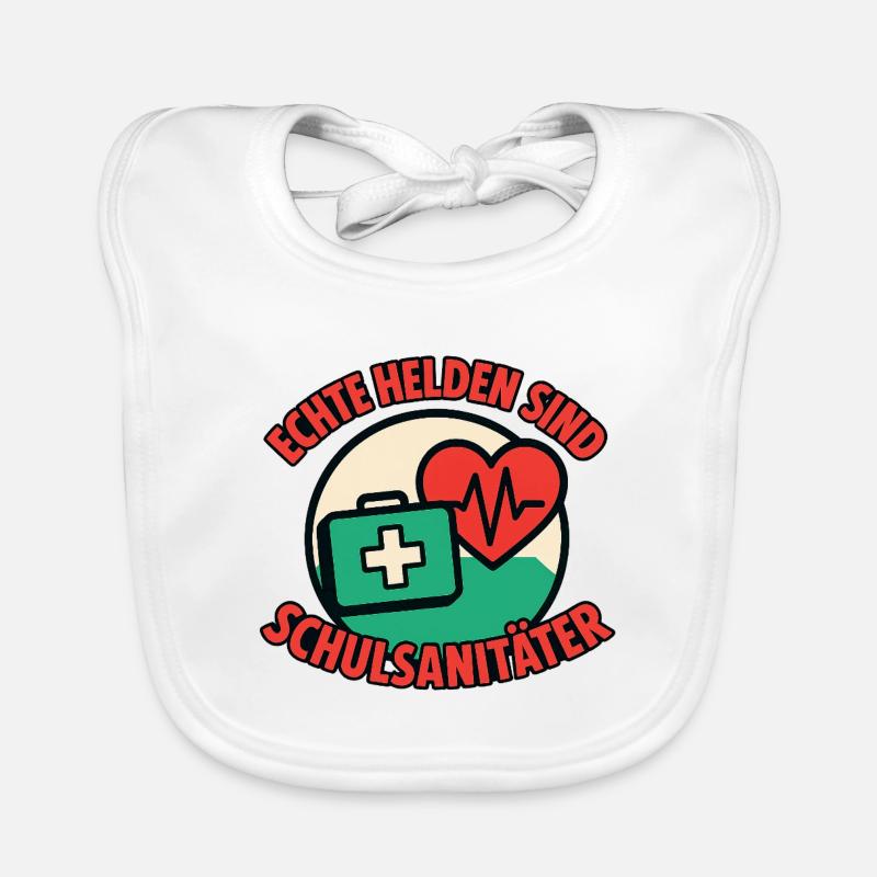 Echte Helden sind Schulsanitäter Baby Bio-Lätzchen