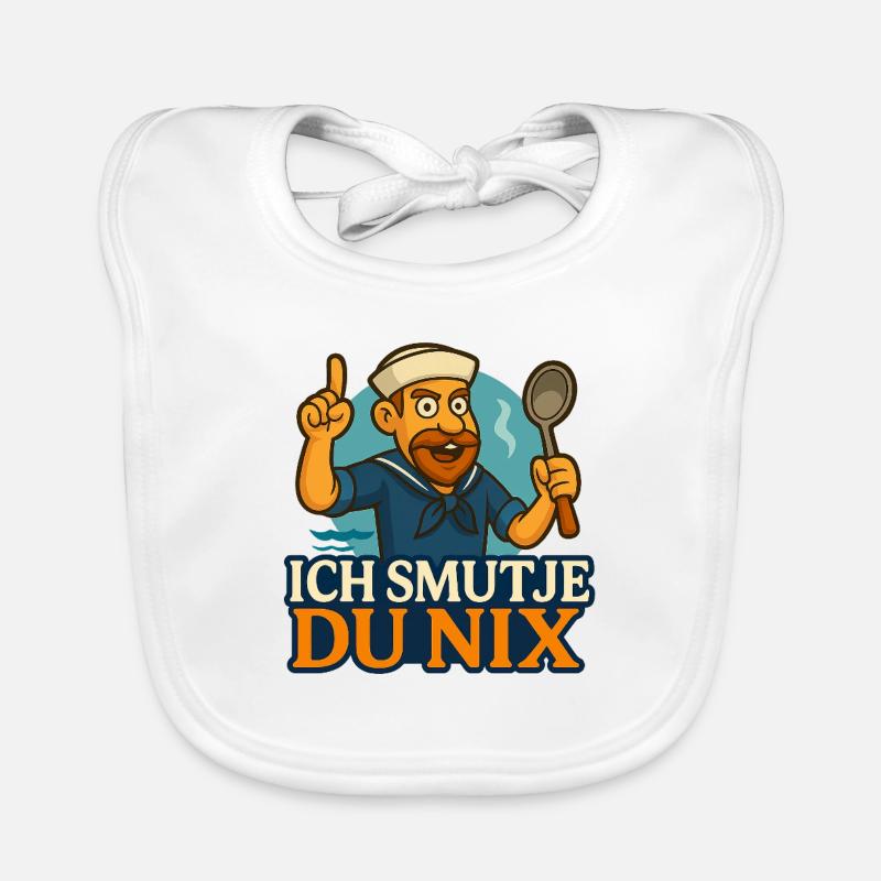 Bootsküchenchef Spruch "Ich Smutje - Du Nix" Baby Bio-Lätzchen
