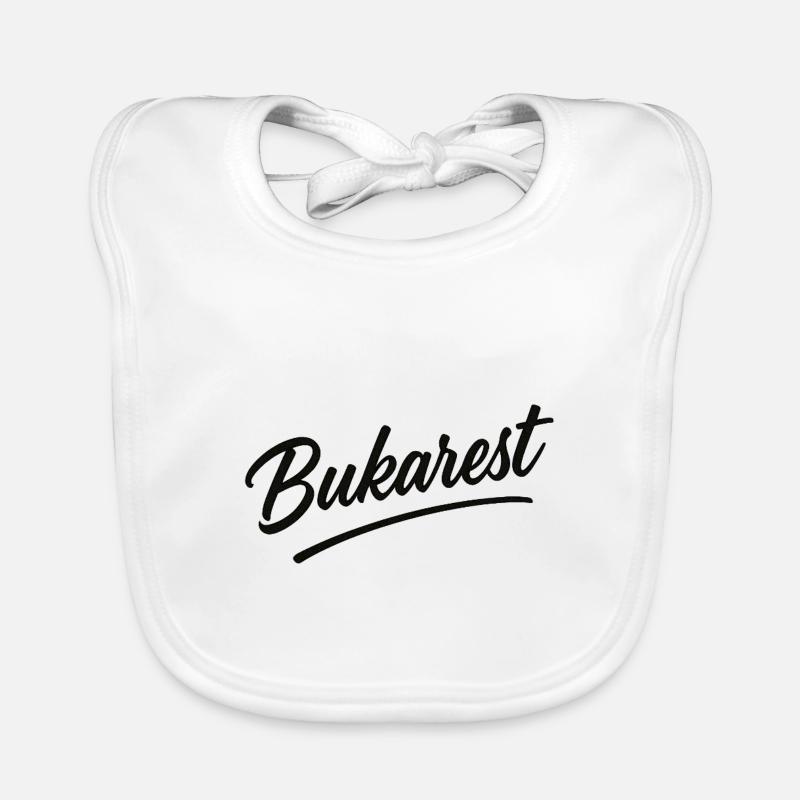 Logo vintage en écriture de Bucarest Bavoir bio Bébé