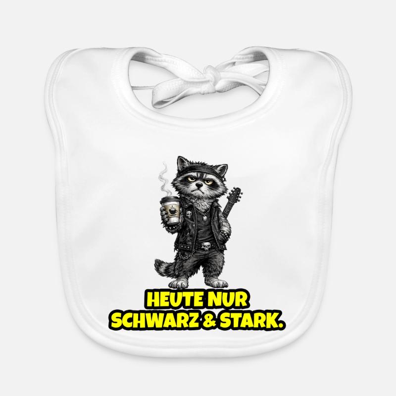 Heute nur Schwarz & Stark – Rock Waschbär Baby Bio-Lätzchen