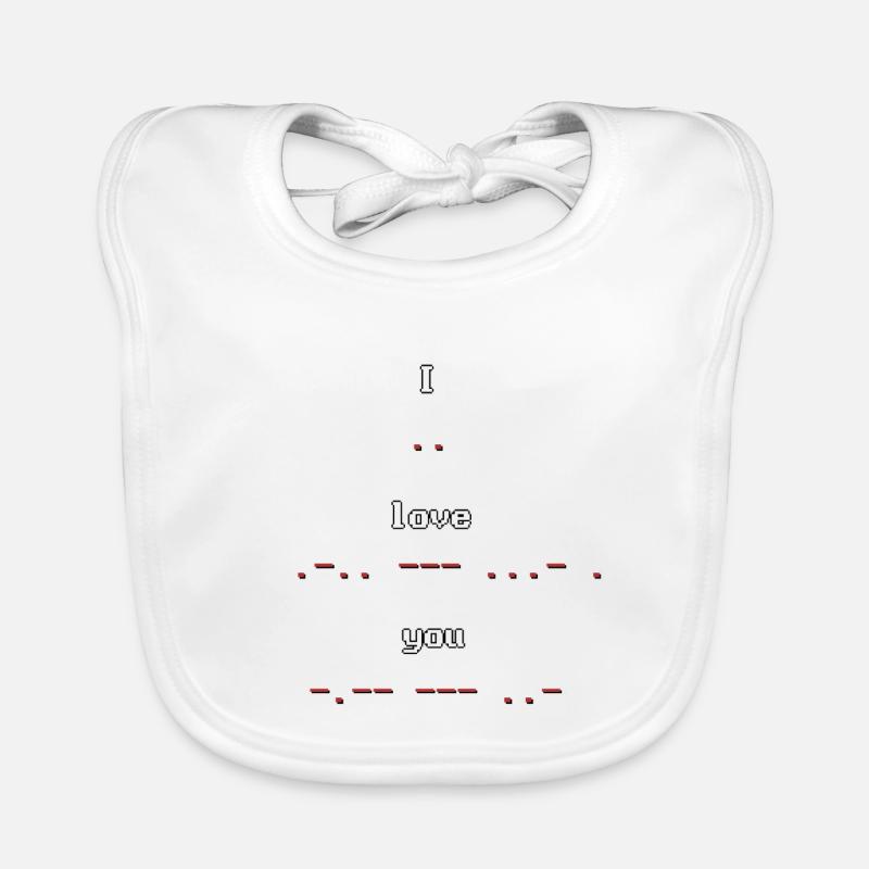 Code Morse rétro pixel art Je t’aime Bavoir bio Bébé