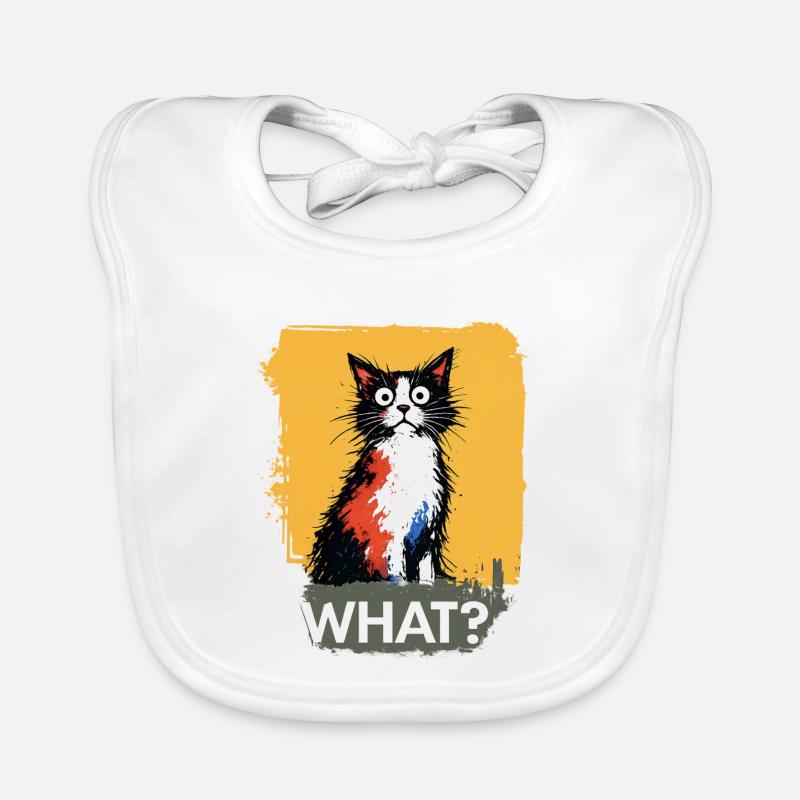 Bunte Katzenkunst mit WHAT Baby Bio-Lätzchen