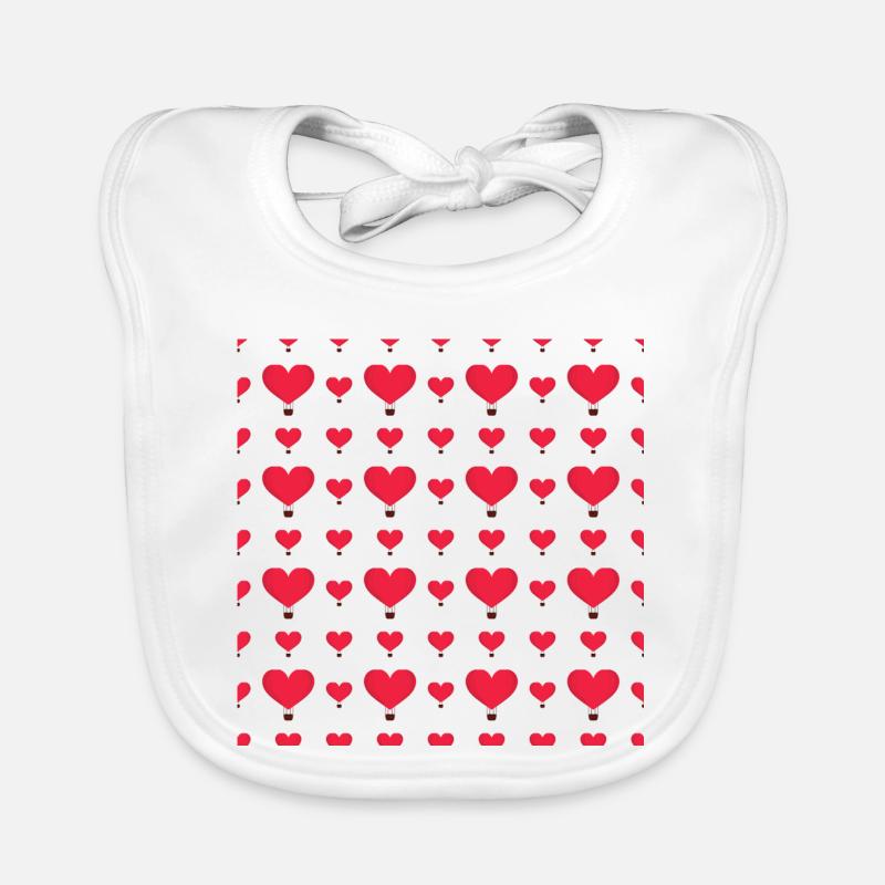 Heart Balloon Pattern Organic Baby Bibs