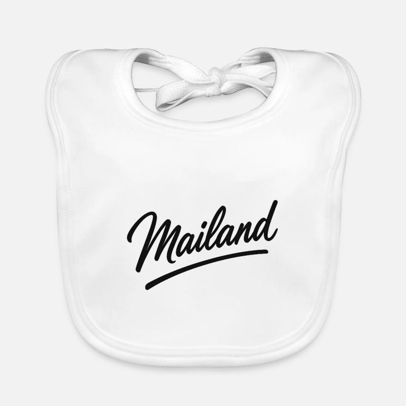 Mailand Script Logo – Milan Schriftzug Baby Bio-Lätzchen