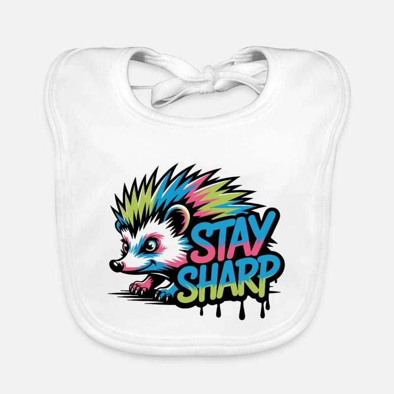 Stay Sharp Hedgehog Neon Organic Baby Bibs