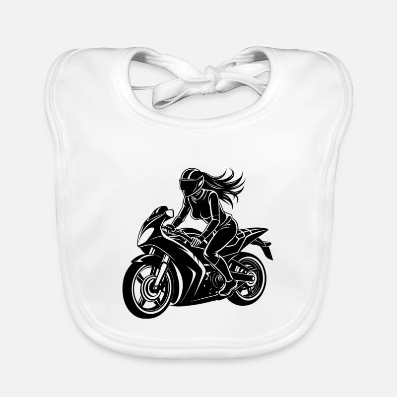 Biker-Sportmädchen Baby Bio-Lätzchen