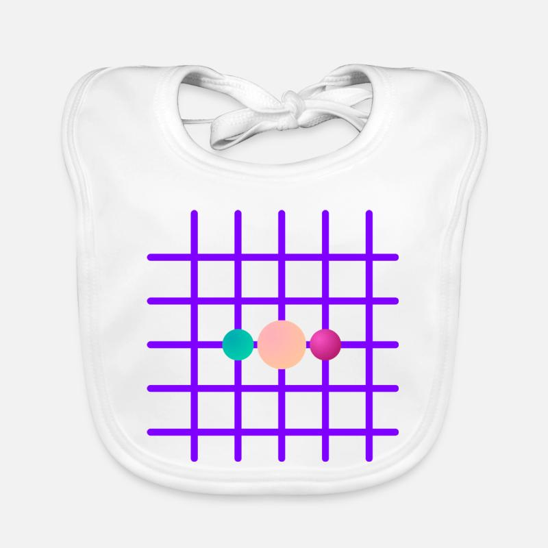 Neon Grid Three-Ball Organic Baby Bibs