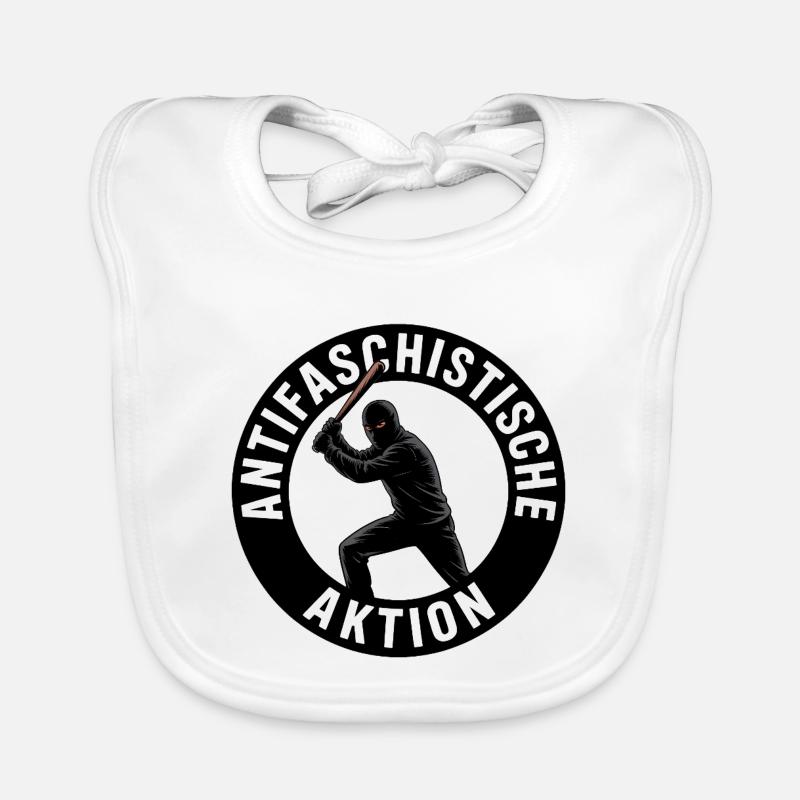 Antifascist Action - Antifa Tee Organic Baby Bibs