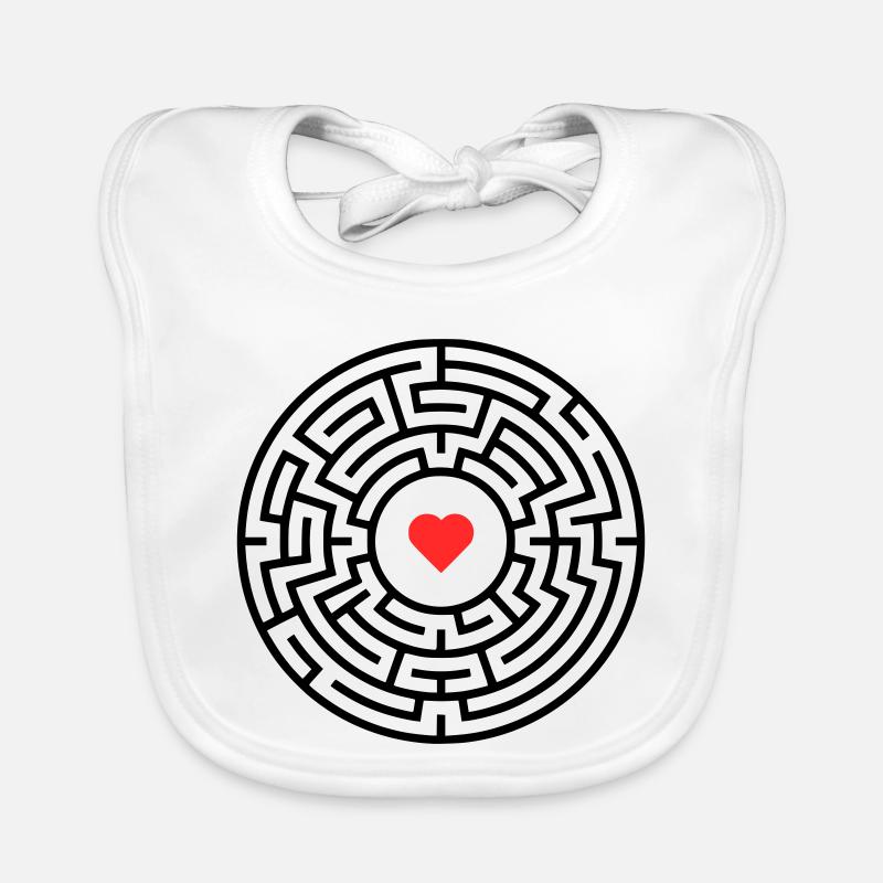 Labyrinth Heart Maze Organic Baby Bibs