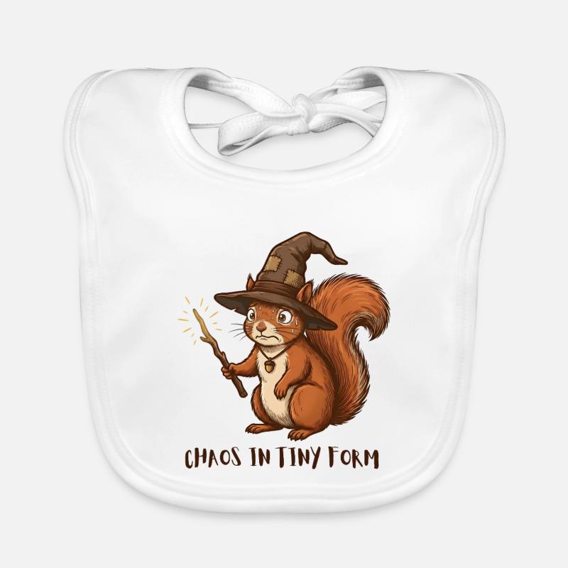 Chaos in Tiny Form – Feralcore Eichhörnchen Baby Bio-Lätzchen