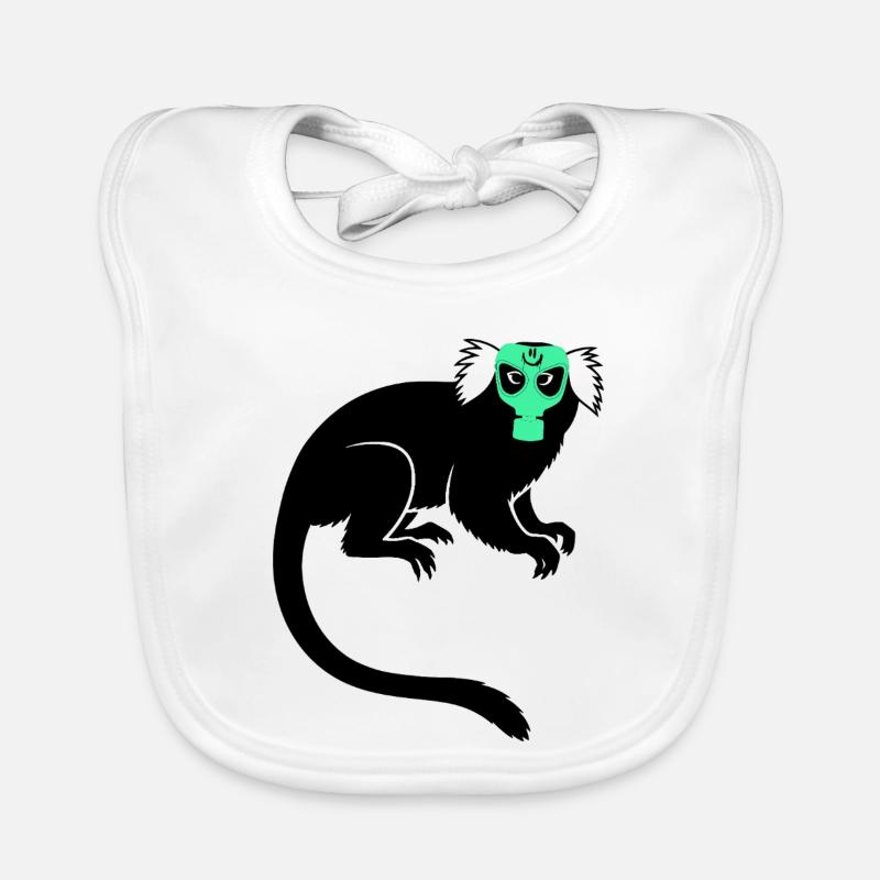 Tamarin Monkey Protest Gas Mask Organic Baby Bibs