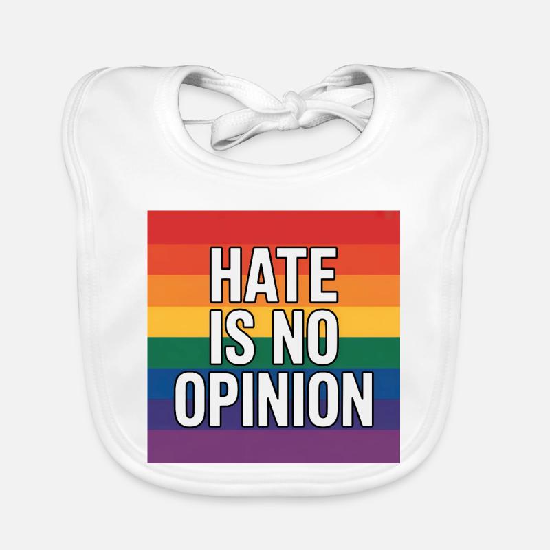 Hate is no Opinion - Antifa Merch Organic Baby Bibs