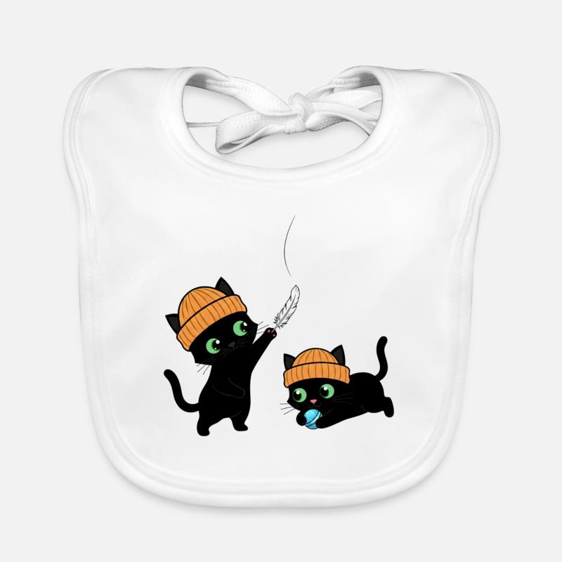 Two cute kittens playing. Unique. Organic Baby Bibs