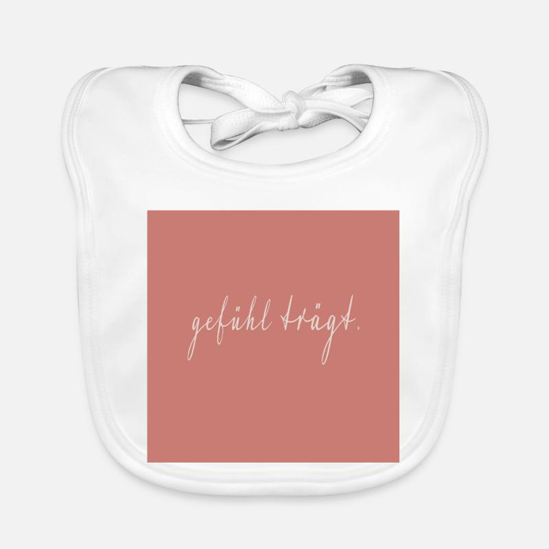 feeling wears typography poster saying Organic Baby Bibs