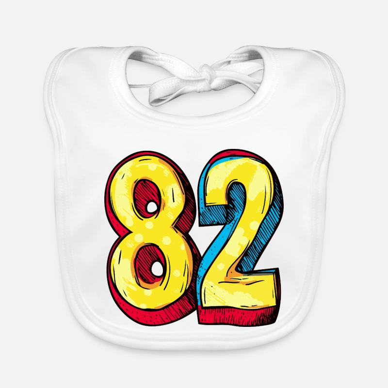 82 Number Colorful Organic Baby Bibs