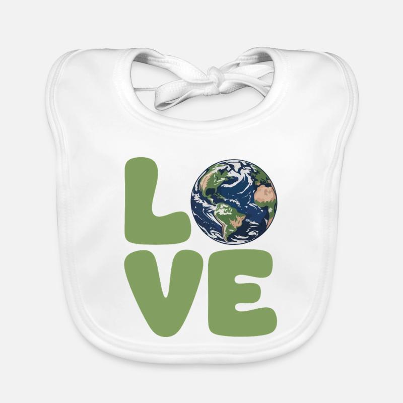 Earth Love Eco Typography Organic Baby Bibs