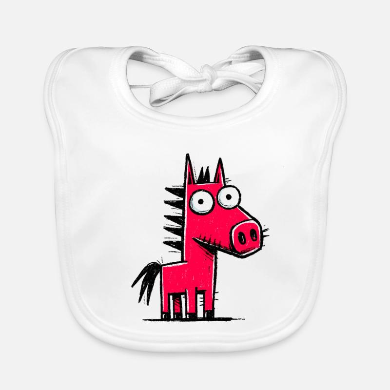 Kunterbuntes Pony-Doodle Baby Bio-Lätzchen