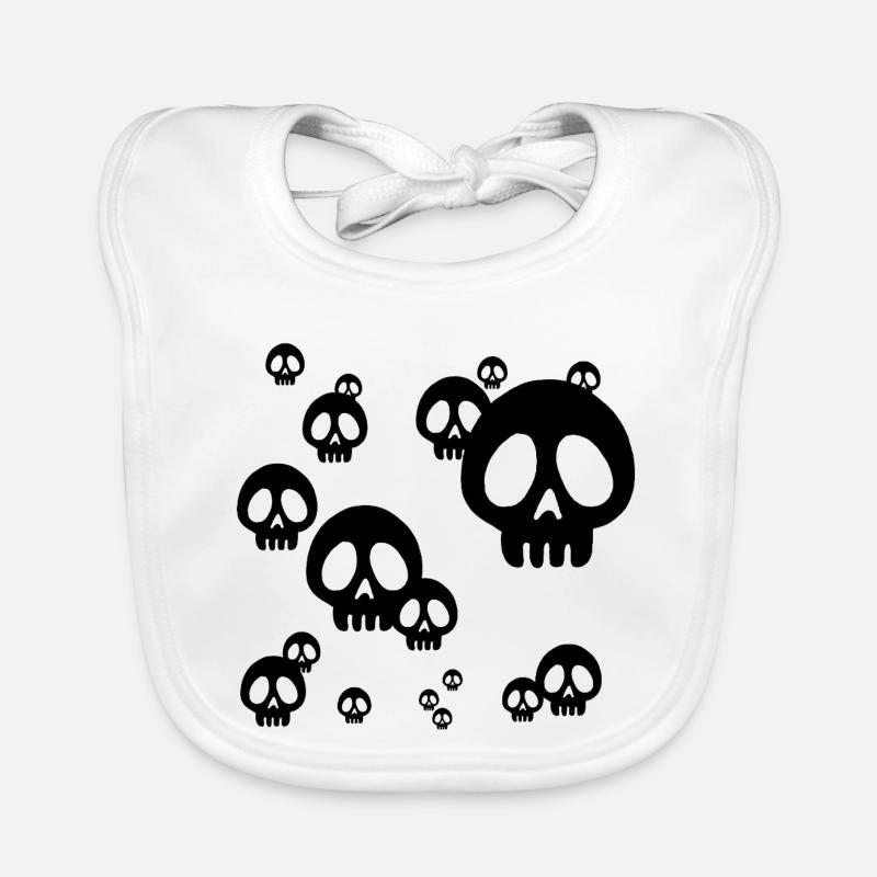 Black Skull Invasion Organic Baby Bibs