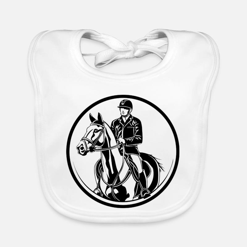 Reiten Pferd Mann Silhouette Baby Bio-Lätzchen