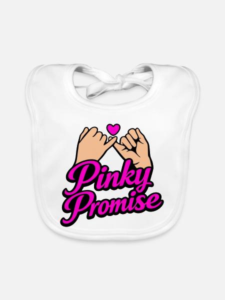 Pinky Promise Heart Promise Word of Honor Shirt - Organic Baby Bibs - white - Front