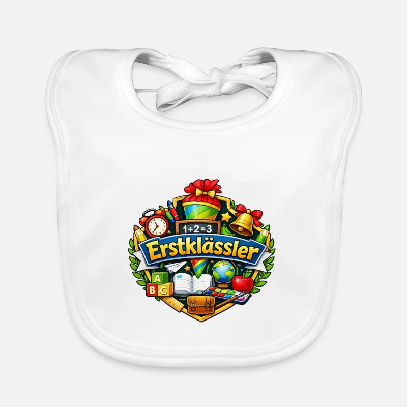 First graders learning school Organic Baby Bibs