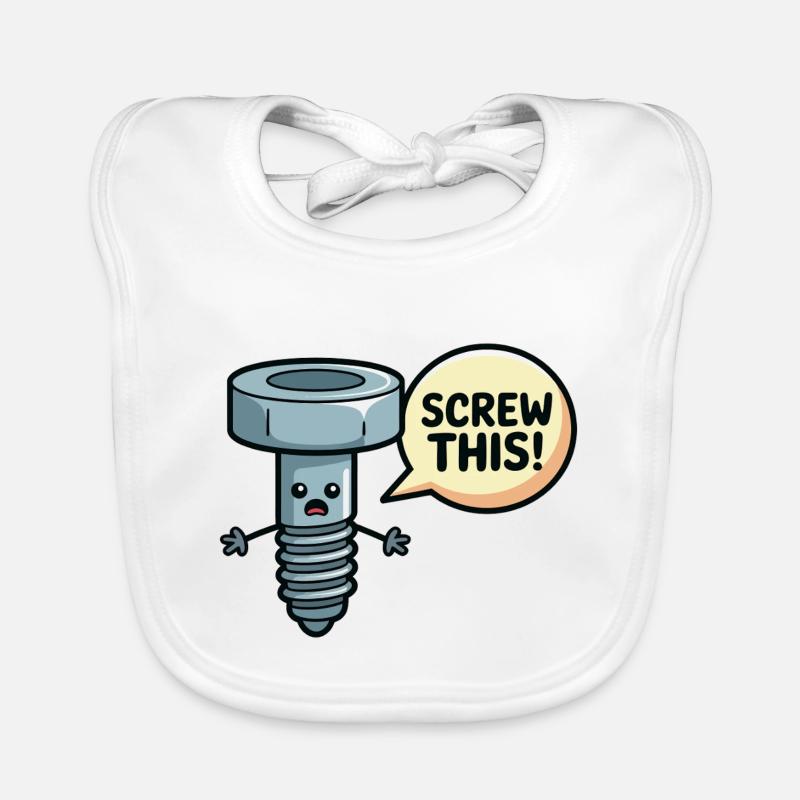 Screw This Funny Screw Pun Design Organic Baby Bibs