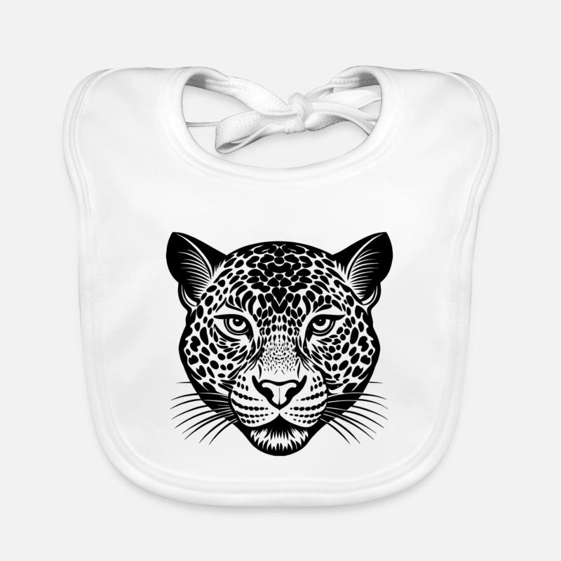 Leopard head Organic Baby Bibs