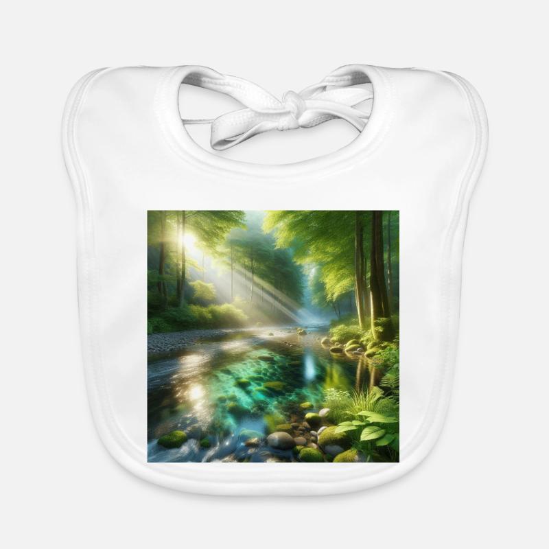 Sunshine in a forest stream Organic Baby Bibs